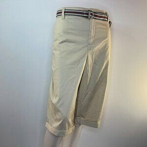 RAFAELLA Women's Modern Weekend Ivory Capri Pants w/ Belt - Size 16W - NWT
